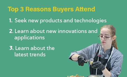 IFT FIRST Top 3 Reasons Buyers Attend infographic