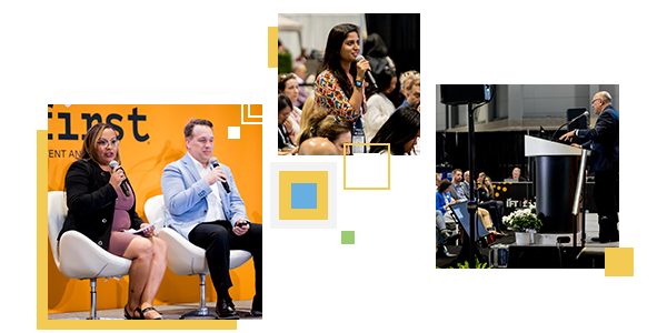 Various speakers on stage during Business FIRST sessions at IFT FIRST