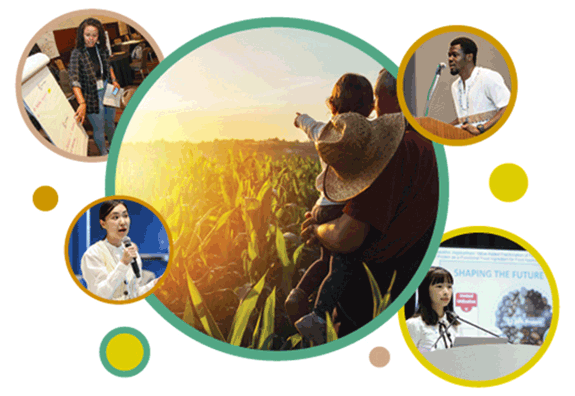 IFT FIRST bubble graphic with presenters and a child pointing to the horizon